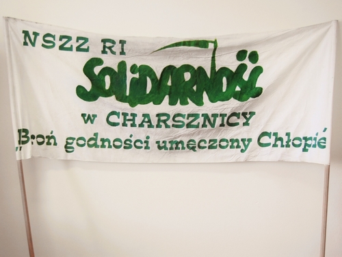 Transparent NSZZ RI „Solidarność” w Charsznicy. Materiały przekazane do Archiwum IPN przez Franciszka Seweryna