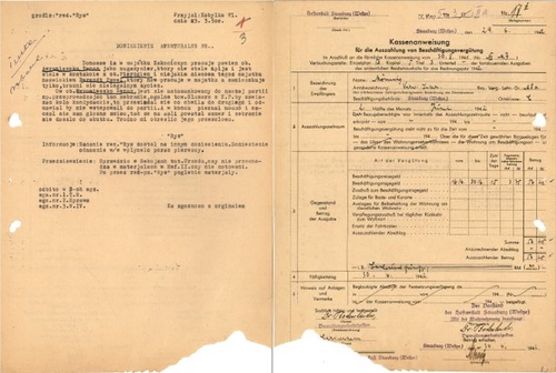 Karta z czerwca 1942 r. z obliczeniem wynagrodzenia za pracę posłużyła do sporządzenia doniesienia agenturalnego w marcu 1950 r. dot. osoby „źle ustosunkowanej” do PZPR, próbującej zrywać spotkania partyjne wszystkimi dostępnymi metodami. IPN Gd 0027/915