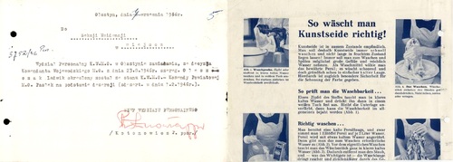 Fragment niemieckich materiałów reklamowych wykorzystany w latach 40-tych w aktach osobowych funkcjonariuszy MO. IPN Gd 067/1805