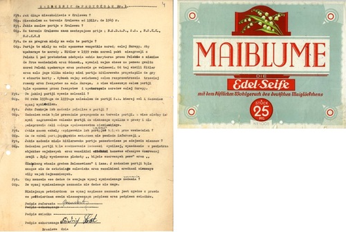 Fragment niemieckich materiałów reklamowych wykorzystany w latach 40-tych w aktach osobowych funkcjonariuszy MO. IPN Gd 284//1072