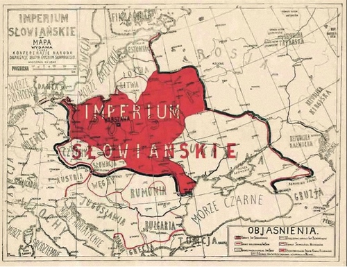 Mapa Imperium Słowiańskiego postulowanego przez Konfederację Narodu (fot. ze zbiorów Wojciecha Muszyńskiego)