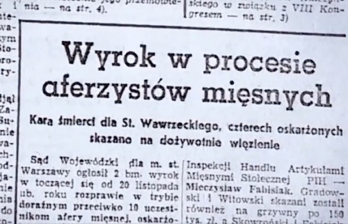 Artykuł w prasie poświęcony aferze mięsnej