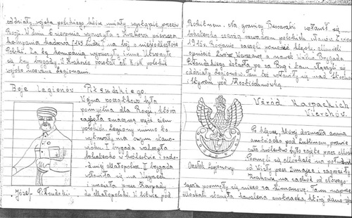Pages of a history book belonging to Stanisław Polak, copied by hand, from the collection <i>Poles’ Club in India 1942-1948</i>  from the archives of the Institute of National Remembrance.