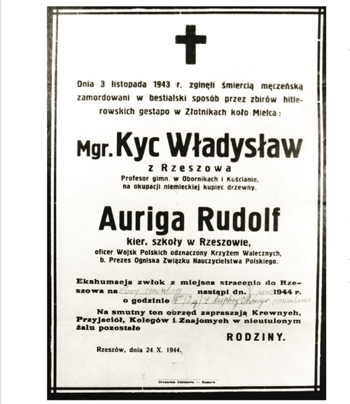 Informacja rodzin o ekshumacji doczesnych szczątków pomordowanych