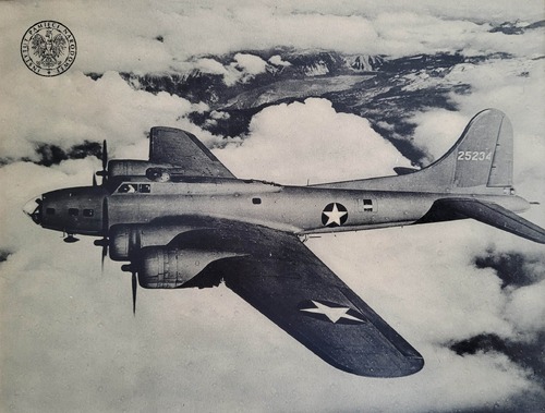 Ilustracja ciężkiego bombowca Boeing B-17, lata II wojny światowej (fot. z zasobu AIPN)
