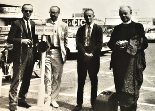 Bracia Głażewscy w Paryżu, 1967 rok. Od lewej: Gustaw, Konstanty, Ignacy, Andrzej