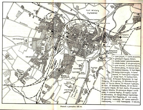 Plan Poznania na przełomie XIX i XX wieku