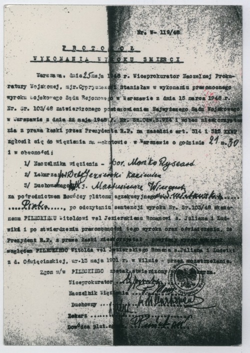 Protokół wykonania wyroku śmierci