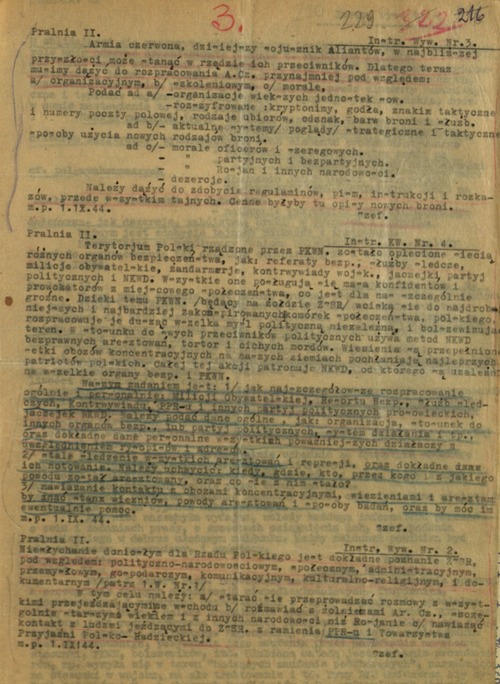 Instrukcje wywiadowcze dla Pralni II sporządzone przez Henryka Żuka (z zasobu AIPN)