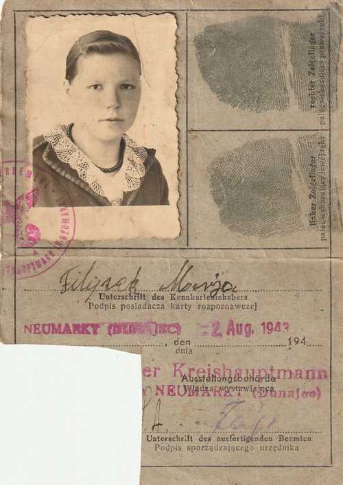 Kenkarta Marii Filipek (Archiwum rodziny Filipków)