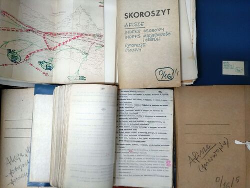 Zbiory płk. Stanisława Dąbrowy-Kostki w magazynach Oddziałowego Archiwum IPN w Krakowie. Fot. Rafał Dyrcz (IPN)