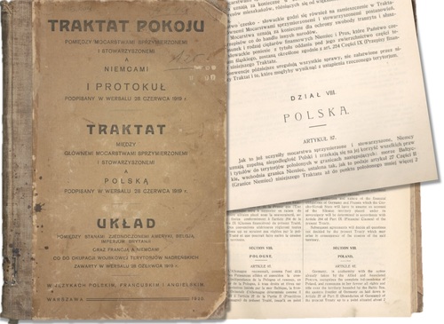 Polski druk postanowień traktatowych, 1920 r. (z zasobu Biblioteki Narodowej)
