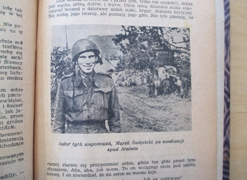 Marek Święcicki po ewakuacji z Arnhem. Fot. pochodzi z książki „Czerwone diabły” pod Arnhem - Rzym, 1945 r.