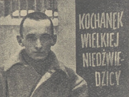 Fotografia Sergiusza Piaseckiego z okładki jego powieści <i>Kochanek Wielkiej Niedźwiedzicy</i> (1937), reprodukcja z książki Kazimierza Czachowskiego, <i>Najnowsza polska twórczość literacka 1935-1937 oraz inne szkice krytyczne</i> (1938) - ze zbiorów Biblioteki Narodowej.