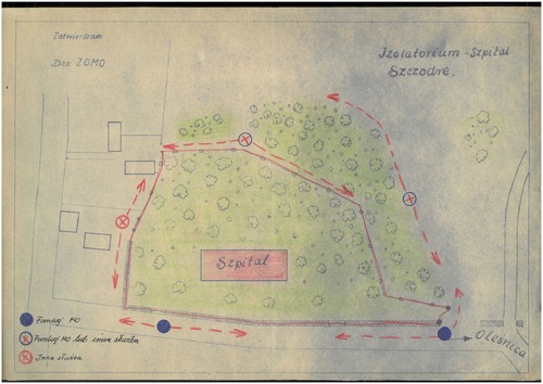 Szkic przedstawiający izolatorium na Szczodrym (z zasobu IPN)