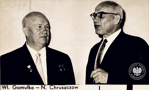 Nikita Chruszczow i Władysław Gomułka podczas spotkania (fot. z zasobu AIPN)