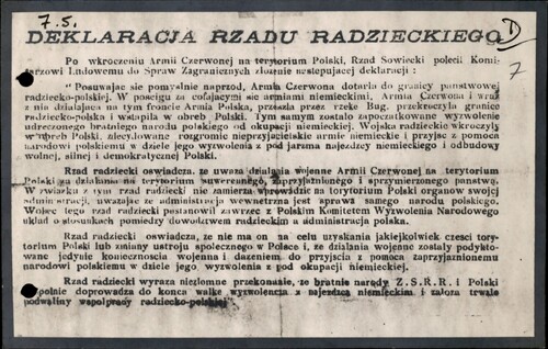 Dokument pochodzący ze zbioru duplikatów pozyskanych ze Studium Polski Podziemnej w Londynie (z zasobu  IPN)
