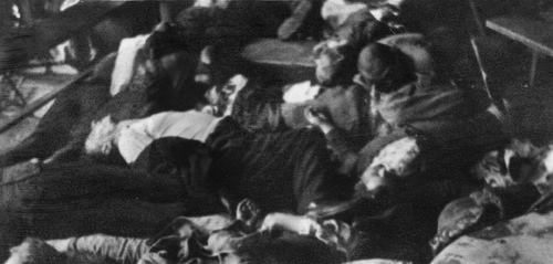 Zamordowani w celi 35 (warsztat krawiecki) V Oddziału Zamku (fot. Edward Hartwig/z zasobu IPN)