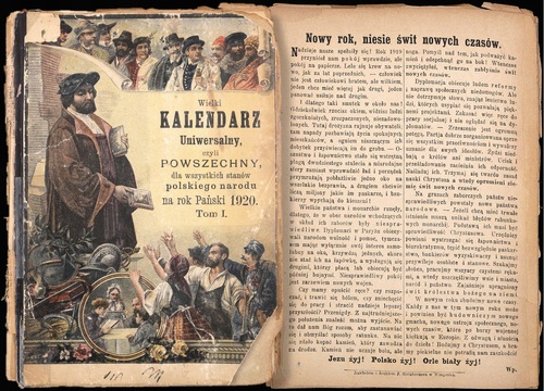Wielki Kalendarz Uniwersalny czyli Powszechny dla Wszystkich Stanów Polskiego Narodu na rok Pański 1920, t. 1 (ze zbiorów Biblioteki Narodowej)