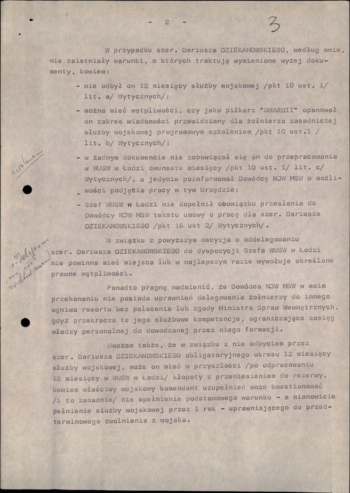 Opinia Lucjana Czubińskiego, wiceministra spraw wewnętrznych, w sprawie DZIEKANOWSKIEGO. Warszawa, 27 września 1983 roku