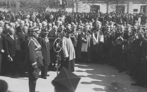 Otwarcie 4. okręgowego szpitala wojskowego im. gen. Sławoja Składkowskiego w Łodzi, 1937 r. (fot. z zasobu NAC)