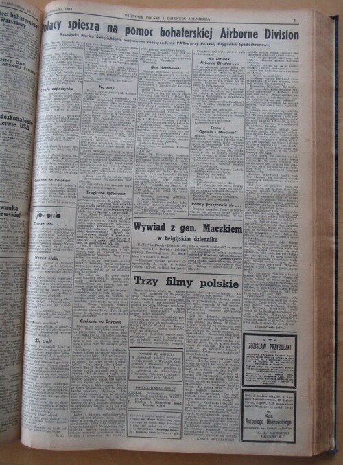 Marek Święcicki’s article in the <i>Polish Diary and Soldiers Diary</i> on the fighting at Arnhem, issue no. 234, October 3, 1944.