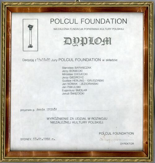 Dyplom Fundacji Polcul