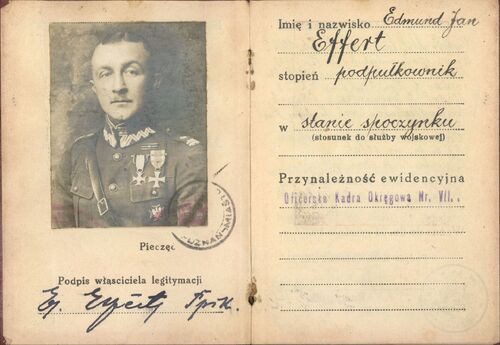 Legitymacja wojskowa Edmunda Efferta (fot. z zasobu Archiwum IPN w Poznaniu)
