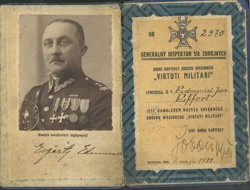 Legitymacja odznaczeniowa Edmunda Efferta (fot. z zasobu Archiwum IPN w Poznaniu)