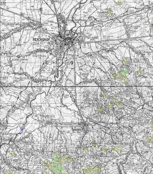 Mapa Rzeszowa i Tyczyna (1944 r.) (źródło Wojskowy Instytut Geograficzny)