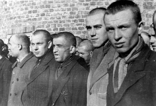 Więźniowie podczas apelu (fot. z zasobu IPN)