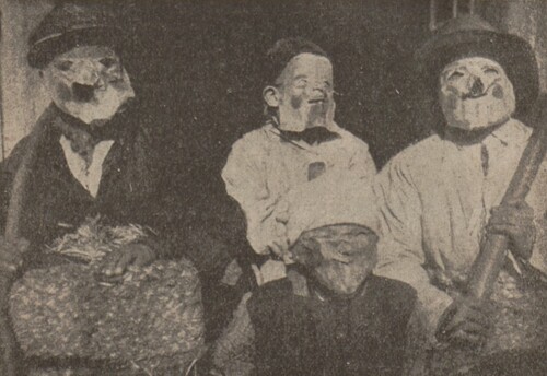 Ilustracja tzw. pokuśników przedstawionych w artykule Szyi Faklera w miesięczniku „Orli Lot” 1922, nr 3 (domena publiczna, kopia z zasobu Jagiellońskiej Biblioteki Cyfrowej)