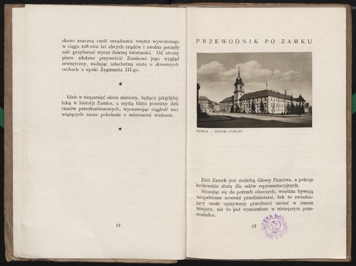 Fragment „Przewodnika po Zamku Królewskim w Warszawie” autorstwa Kazimierza Brokla, wydanie z 1936 r. (domena publiczna, zbiory cyfrowe BN – Polona.pl)