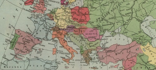 Mapa polityczna Europy (Mały atlas geograficzny, 1948 r.)