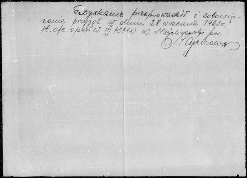 Zobowiązanie Zofii O’Bretenny do współpracy z SB. Warszawa, 28 września 1963 roku