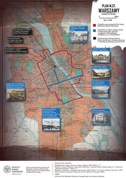 Infografika IPN Gdańsk „Plan Pabsta. Die Neue Deutsche Stadt Warschau”