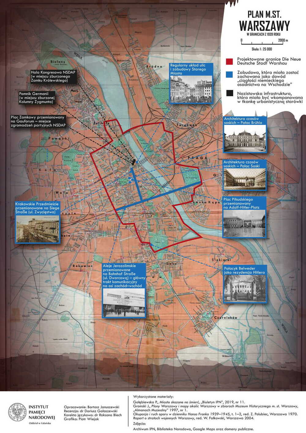 Infografika IPN Gdańsk „Plan Pabsta. Die Neue Deutsche Stadt Warschau”