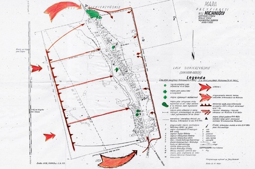 Mapa pacyfikacji Michniowa (fot. z zasobu AIPN)