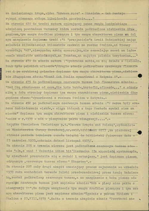 otokół wykonanych przez kpt. Henryka Beresia z KW MO w Rzeszowie oględzin książek zabezpieczonych w sprawie prowadzonej (formalnie od 16 grudnia 1975 r.) przeciwko Stanisławowi Weissowi, Rzeszów, 13 grudnia 1975 r., s. 1 (z zasobu IPN)