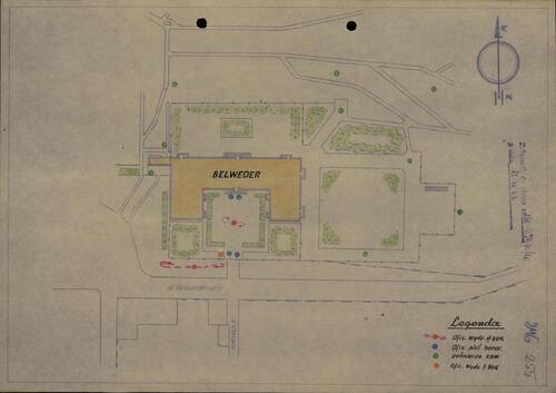 Plans for securing the Belvedere Palace during the Iranian shah’s visit, 1966 (photo from the collections of the Institute of National Remembrance)