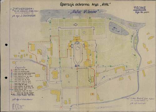 Plans for securing the Belvedere Palace during the Iranian shah’s visit, 1966 (photo from the collections of the Institute of National Remembrance)