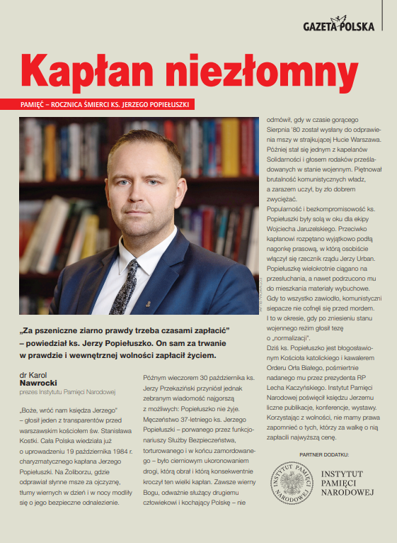 „Pamięć – Rocznica śmierci ks. Jerzego Popiełuszki”