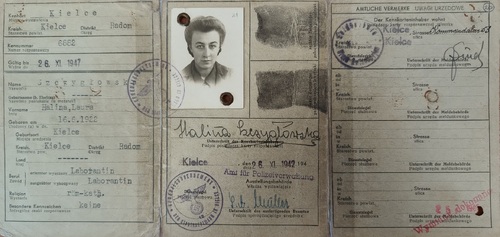 Wewnętrzna strona karty rozpoznawczej (niem. Kennkarte) Haliny Szczygłowskiej (z zasobu AIPN)