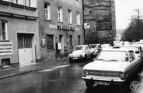 Restauracja St. Anna Hof na ul. Lerchenfeldstrasse w Monachium, w której spotykali się pracownicy Radia Wolna Europa. Fot. z zasobu IPN