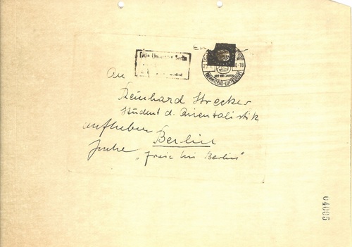 Anonimowy list z pogróżkami adresowany do Reinharda Streckera (z zasobu AIPN)