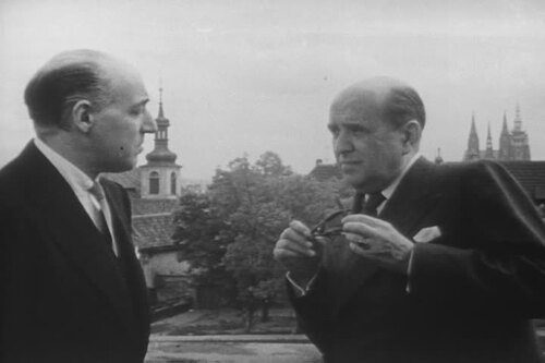 Ambasador USA w Czechosłowacji Laurence Steinhardt i minister Jan Masaryk, 1947 rok