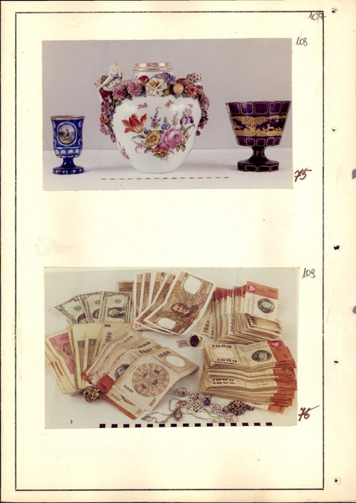 Porcelanowy wazon i kielichy dekoracyjne zakwestionowane w sprawie Witolda Mętlewicza (fot. z zasobu AIPN)