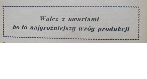 Fragment broszury partyjnej z kopalni Rozbark w Bytomiu, 1955. Zbiory Biblioteki Śląskiej w Katowicach