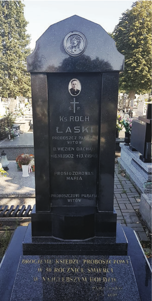 Nagrobek ks. Rocha Łaskiego na cmentarzu w Witowie (fot. ze zbiorów Pawła Wąsa)