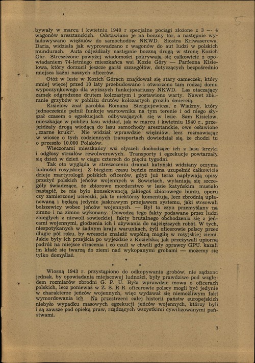 Andrzej Ciesielski, „Katyń”, wyd. 1943 r., str. 7 broszury (z zasobu AIPN)